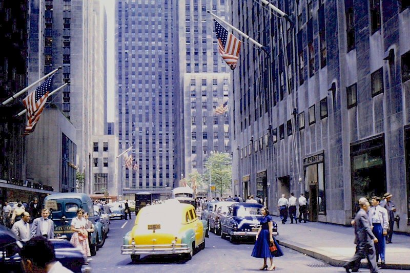 Автомобили на Манхэттене 1940-1960-х годах