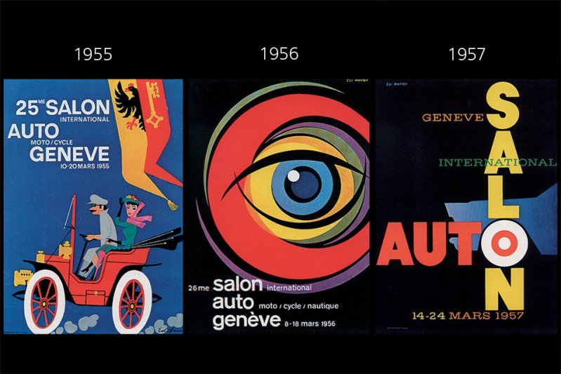 Все постеры Женевского моторшоу за его 120-летнюю историю