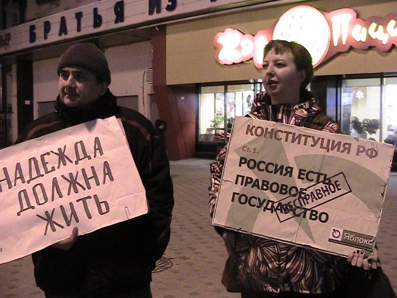 Заукраинских либералов, выступивших в Воронеже в защиту Надежды Савченко, охраняли как президента