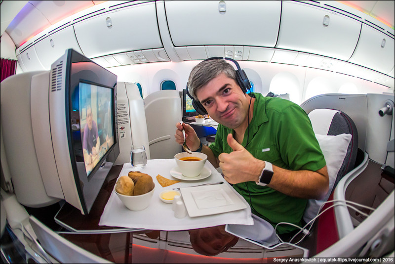 Бизнес-класс Qatar Airways в Boeing 787 Dreamliner