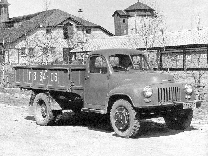Модернизированный ГАЗ 56 Опытный (I серия) '1953–54 с герметичными тормозами и цельнометаллической грузовой платформой