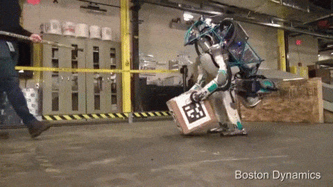 Недавно компания Boston Dynamics показала видео, на котором человекоподобного робота толкают клюшкой и отнимают у него коробку. 