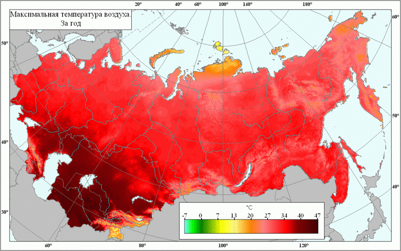 Карта с температурами россии