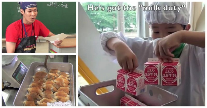 Как кормят детишек в японских школах 