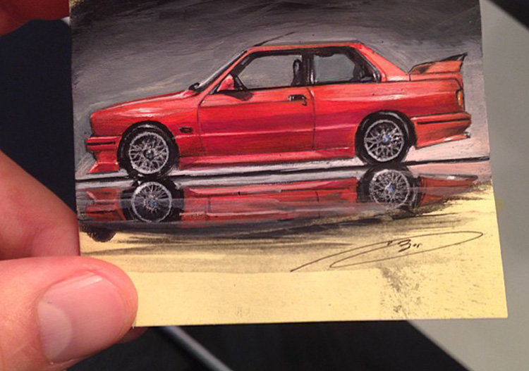 Потрясающие рисунки автомобилей на маленьких стикерах для заметок