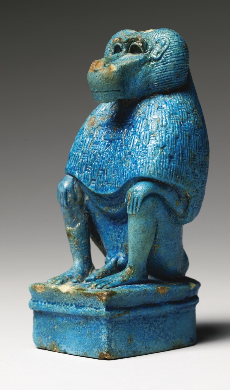 Фигура бабуина из бирюзового фянса, 18-20 династии, 1390-1075 до Н.Э., продано за 75 000 $