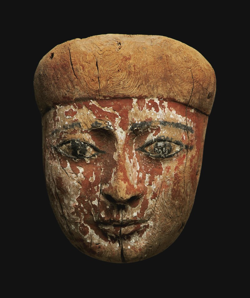 Посмертная маска из дерева, поздний период, 716-30 до Н.Э, лот 5 000-8 000 $