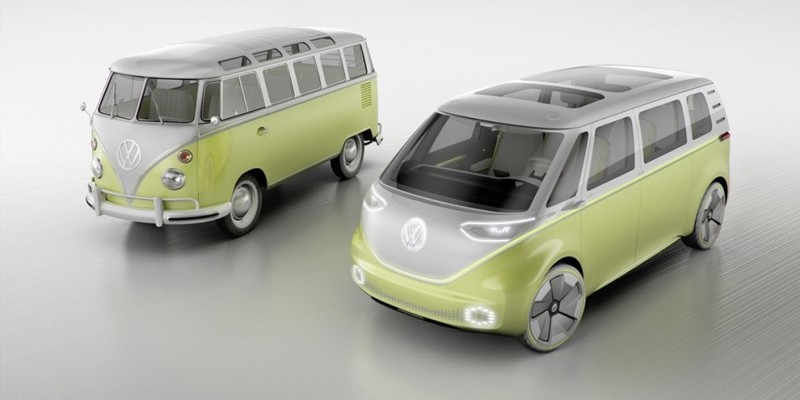 Инновационный минивэн VW I.D. Buzz питается от электричества