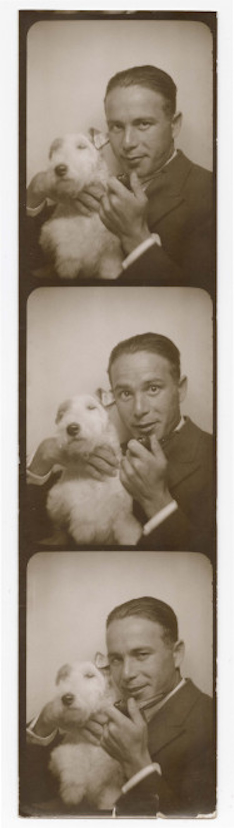 Self-portrait of Anatol Josepho with Terrier
