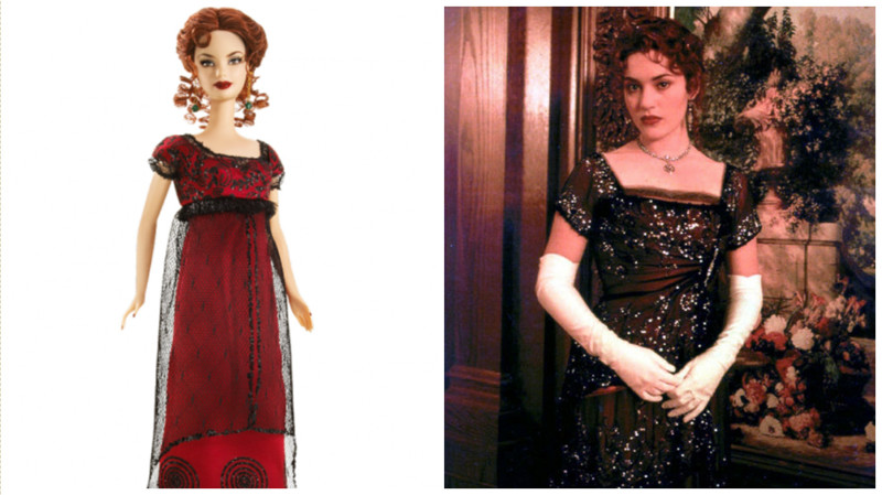 6. Барби в образе Кейт Уинслет, которая в образе Роуз из "Титаника"