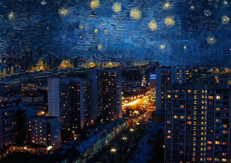 "Звездная ночь над Роной" Винсент Ван Гог