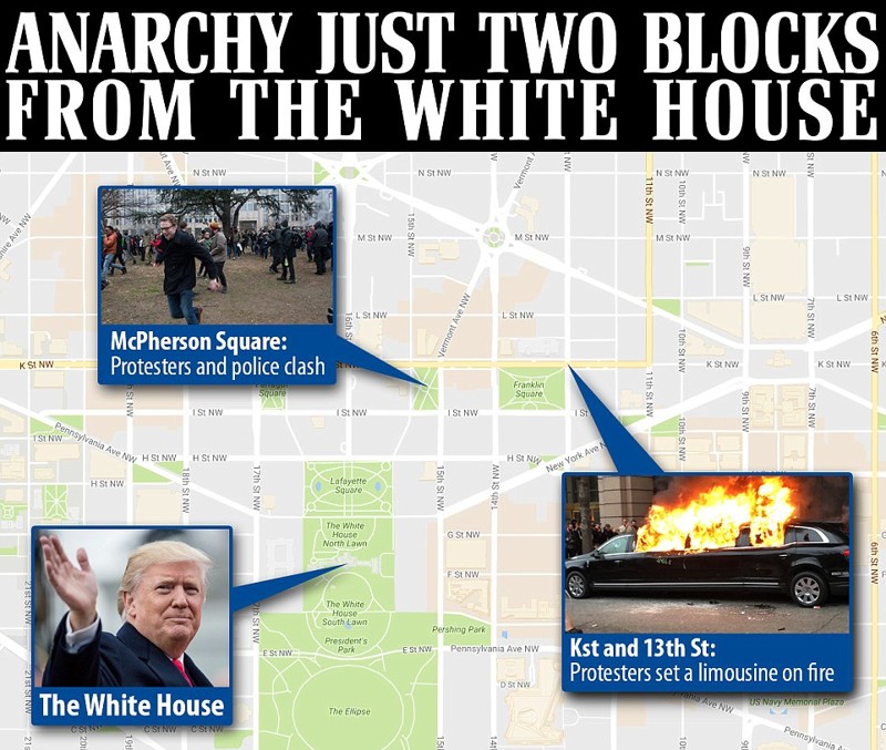 Анархисты всего в 2 кварталах от Белого Дома