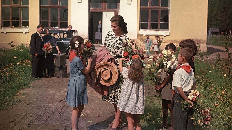 "Приезд учительницы", Дмитрий Бальтерманц, 1950 год: