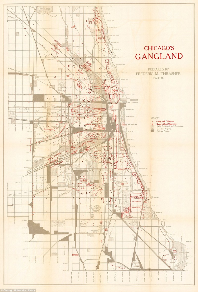 Карта гангстерского Чикаго 1920-х наглядно показала размах бандитского разгула той эпохи