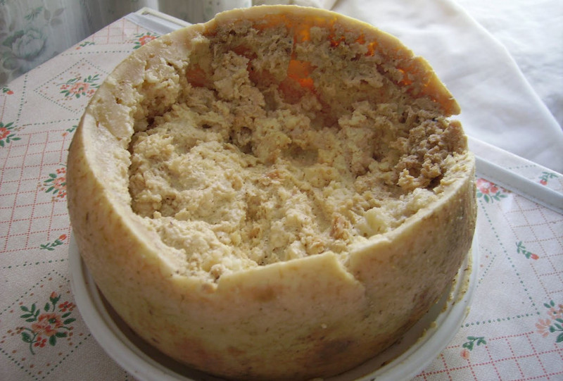 Касу марцу (сыр с личинками) - Италия
