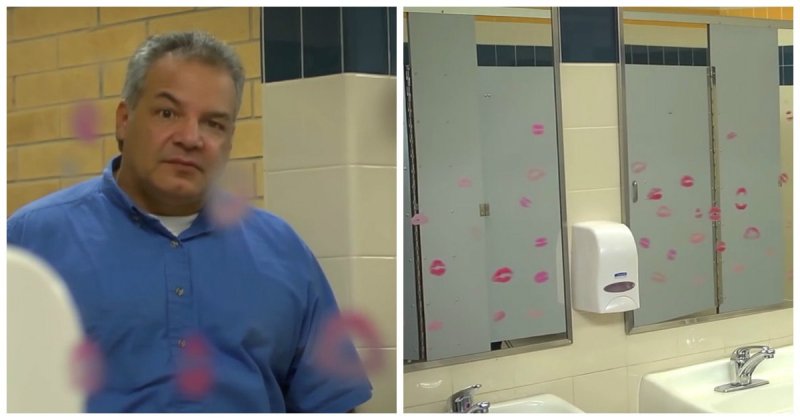 Уборщик нашёл отличный способ сохранить зеркала школьного туалета чистыми