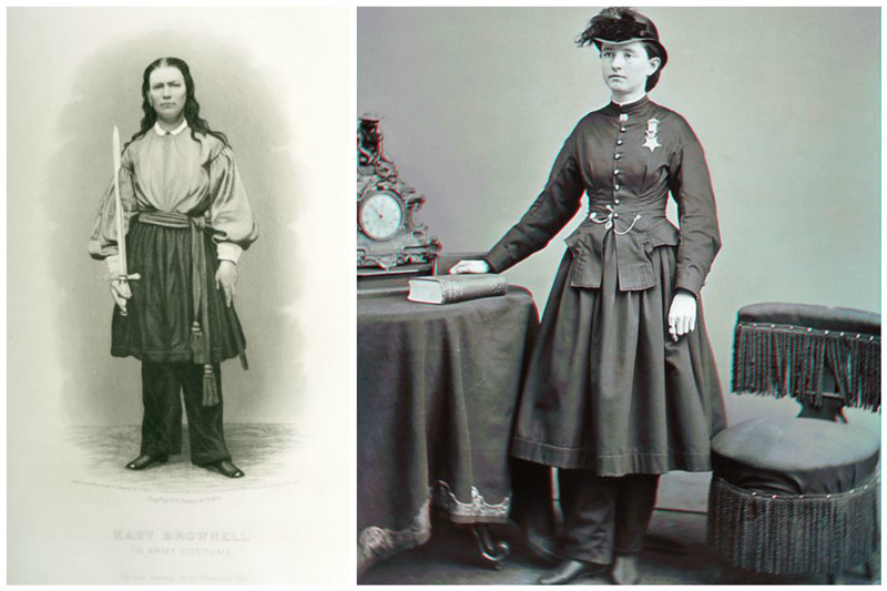 Кади Броунел - одна из 250 женщин, принявших участие в войне. Кади пошла вслед за своим мужем и ее приняли к нему в полк. И доктор Мэри Уокер, хирург времен  гражданской войны.