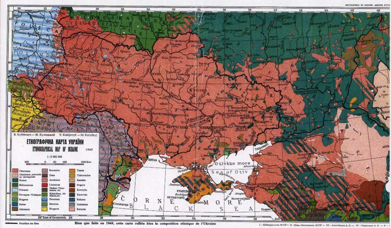 Этнографическая карта Украины 1949 года