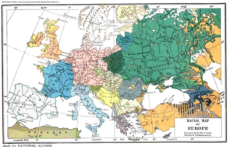 Этническая карта Европы.1923 год