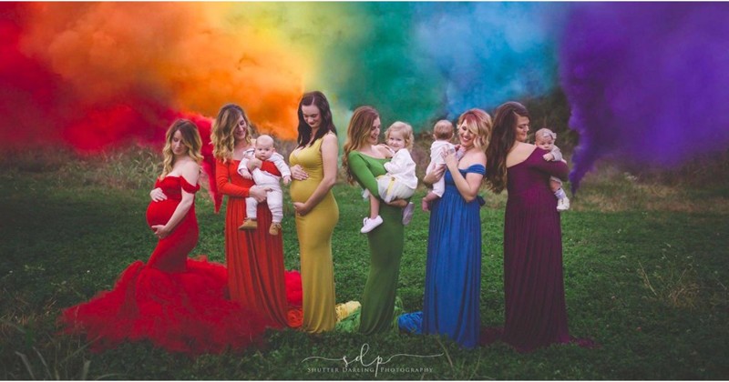 8 радужных малышей и их красивые мамочки