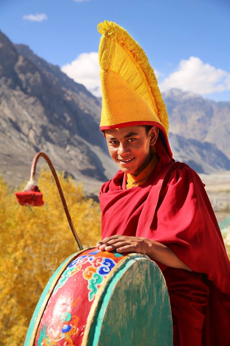 Молодой монах Монастырь Дискит, Ладакх, Индия