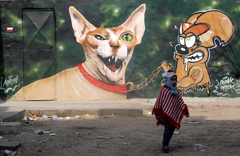Современное искусство на одной из улиц Каира 