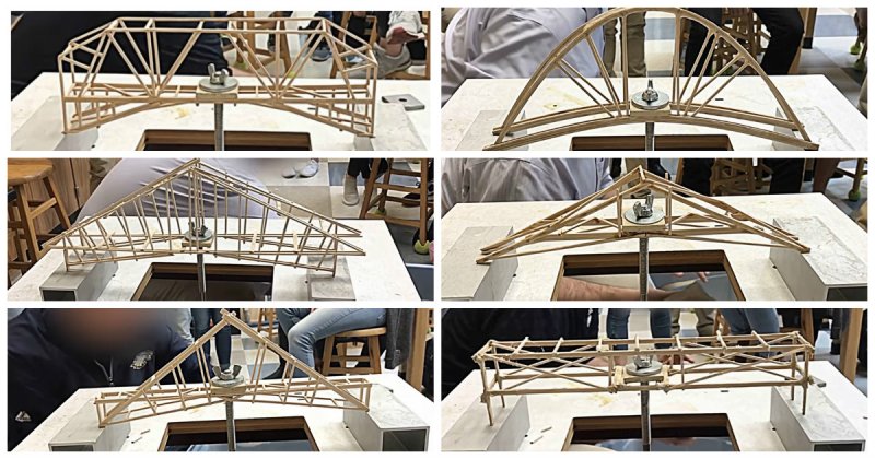 Какая из деревянных моделей мостов, сделанных студентами, самая прочная?