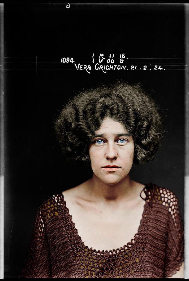 Вера Крайтон в Сиднейском женском исправительном заведении в 1924 году, была арестована после того, как ее поймали в сговоре с целью обеспечить выкидыш