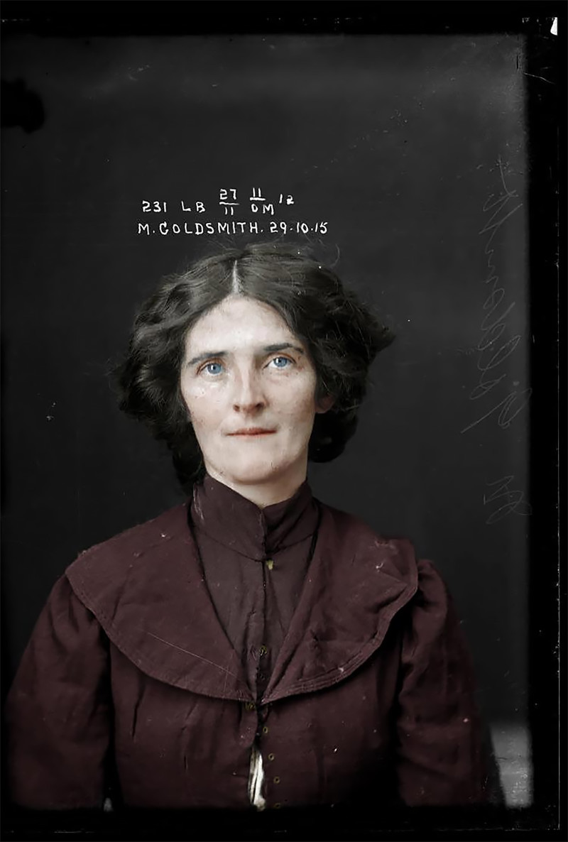 Воровка Мюриэль Голдсмит, судимость номер, 231LB, 29 октября 1915 года Государственное Исправительное заведение по делам женщин