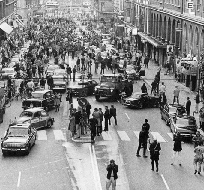 День «H»: Швеция перешла на правостороннее автомобильное движение