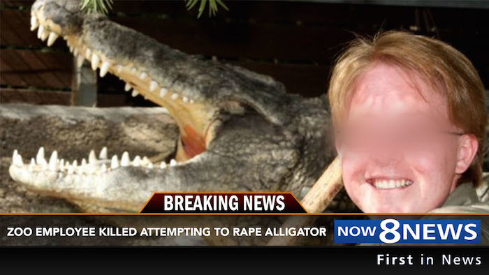 Во Флориде сотрудник зоопарка был съеден аллигатором во время секса с другим крокодилом!!!