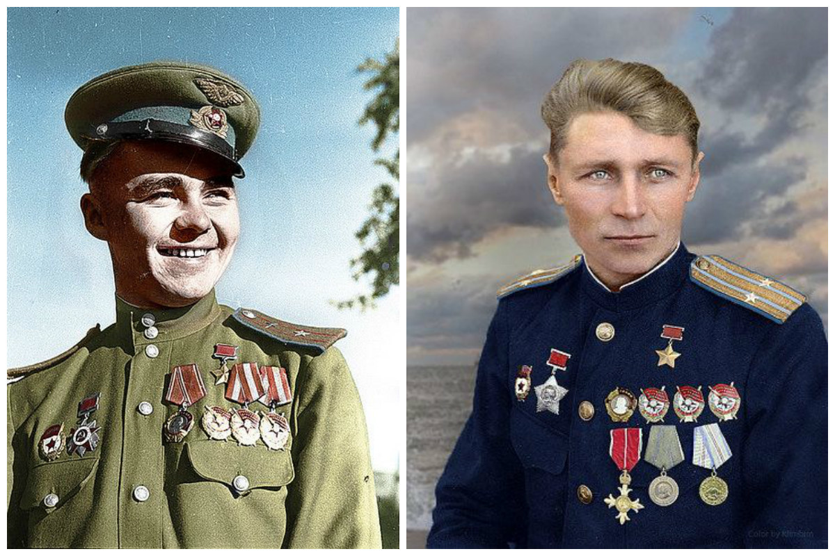 После фотографии героев. Солдаты Великой Отечественной войны в цвете. Советский солдат герой.