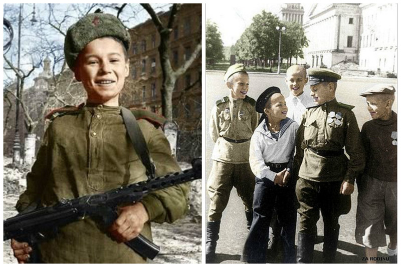 Юные советские солдаты