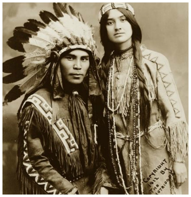 Интересные старинные фото - лица американских индейцев.