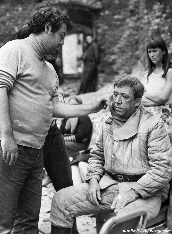 Алексей Герман и Юрий Никулин — на съемках фильма «Двадцать дней без войны». 1975 год