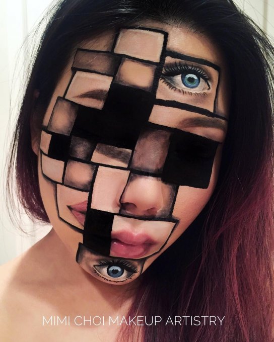 Девушка создает умопомрачительные оптические иллюзии на собственном лице
