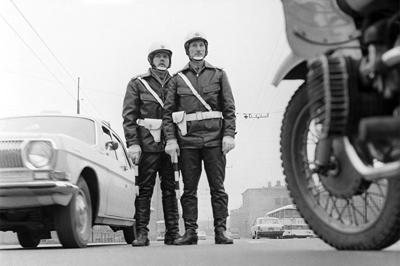 Сотрудники ГАИ. Москва, 1973 год.