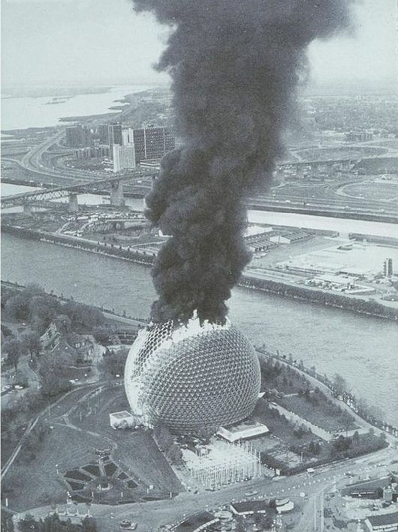 Пожар в комплексе “Биосфера“. Монреаль, 1976 год.