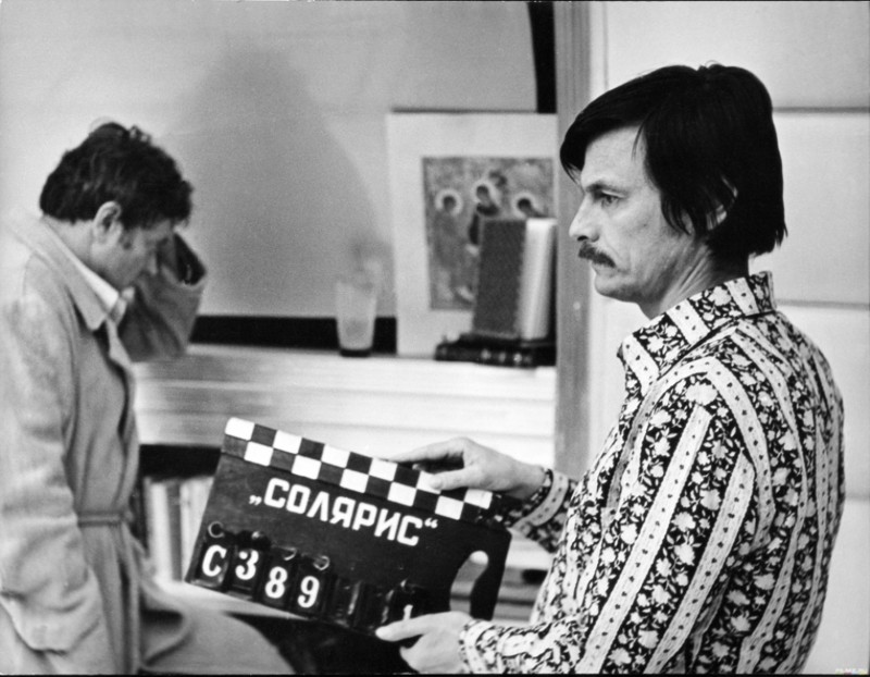 Донатас Банионис и Андрей Тарковский на съёмках «Соляриса», 1972.