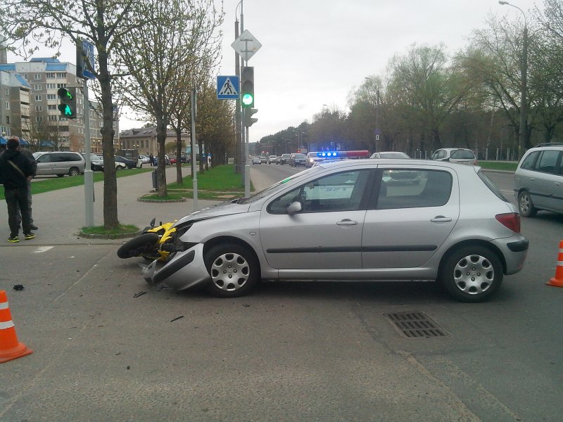 Авария с участием мотоциклиста в Гродно