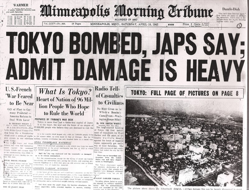 В этот день: Первый авианалет на Токио. 18 апреля 1942 года