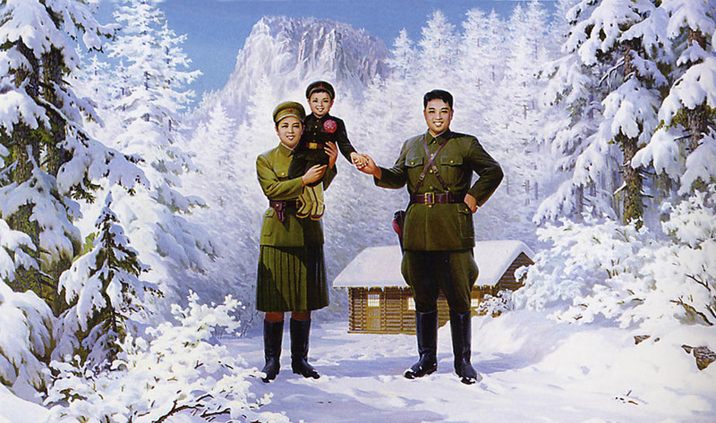 Ким Ир Сен с женой Ким Чен Сук и сыном Ким Чен Иром.