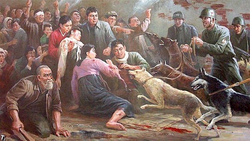 Северокорейская живопись: и гвозди в голову вбивают и шнурки завязывают