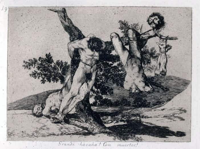 Франсиско Гойя, гравюра из серии "Бедствия войны", 1810-1820 гг. 