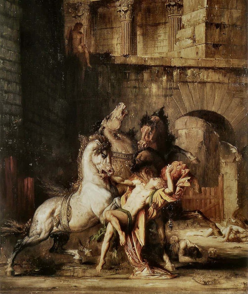 Гюстав Моро, "Диомед, пожираемый своими конями", 1865 г.