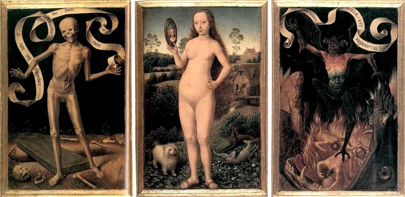 Ганс Мемлинг, триптих "Тщета земная и Божественное спасение", ок. 1485 г.