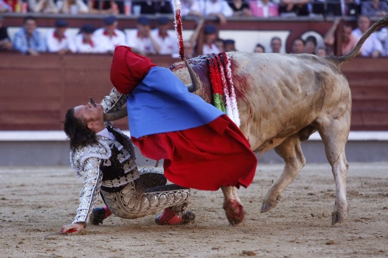 15. Испанский матадор Хулио Апарисио был проткнут быком (а в 2016 году бык в прямом эфире убил впервые за 30 лет)