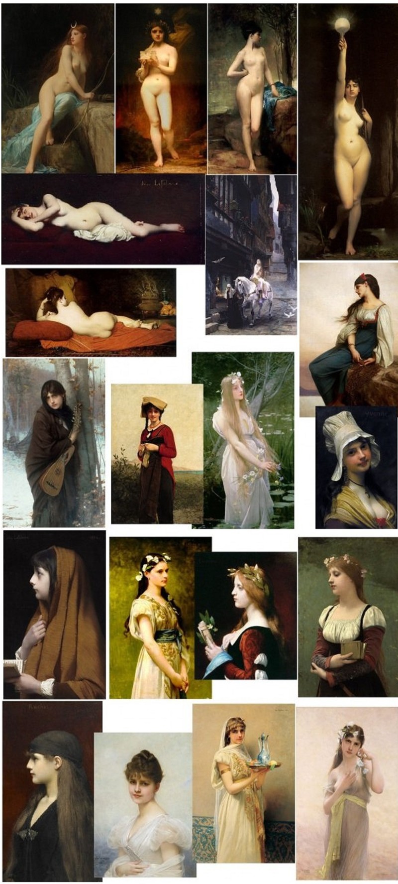 Когда я просмотрел  ряд картин Лефевра, то поразился тому, что большинство женщин на его работах подходят к этому описанию.