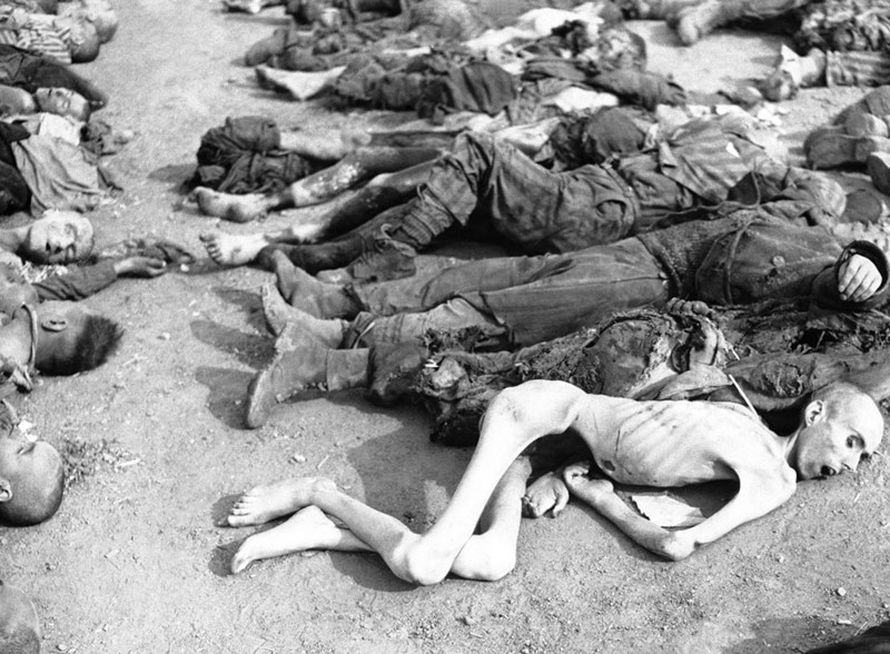 Умершие от  голода в немецком концентрационном лагере в Нордхаузен 25  апреля 1945 года