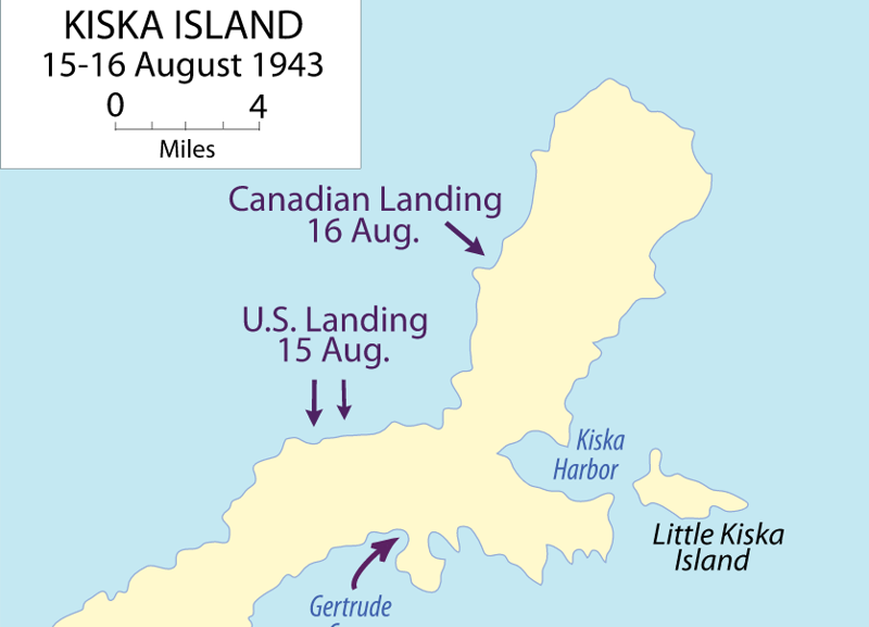 Сначала процитирую информацию из Википедии:  «Остров Ки́ска (или Кы́ска) — один из островов Алеутской гряды, в группе Крысьих островов. Имеет порядка 35 км в длину и от 2,5 до 10 км в ширину, площадь острова — 277,7 км². Высшей точкой острова (1229,4
